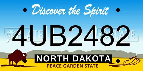 4UB2482 North Dakota License Plate