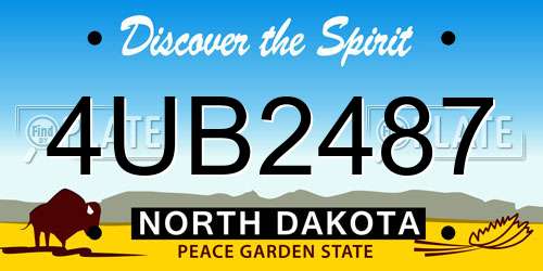 4UB2487 North Dakota License Plate