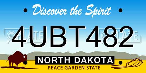 4UBT482 North Dakota License Plate