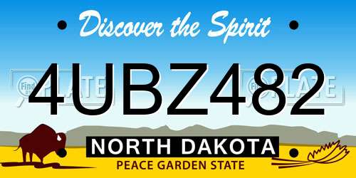 4UBZ482 North Dakota License Plate