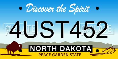 4UST452 North Dakota License Plate