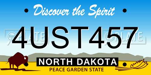 4UST457 North Dakota License Plate