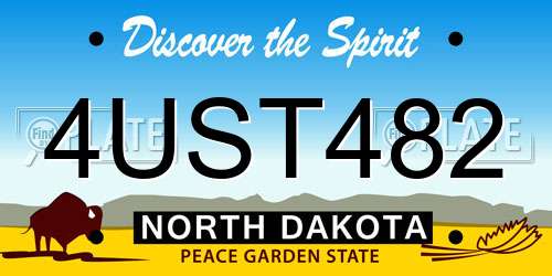4UST482 North Dakota License Plate