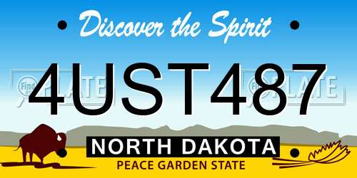 4UST487 North Dakota License Plate