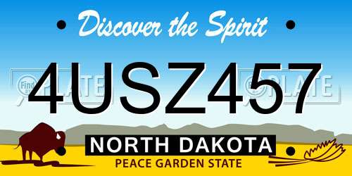 4USZ457 North Dakota License Plate