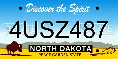 4USZ487 North Dakota License Plate