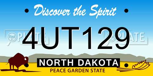 4UT129 North Dakota License Plate