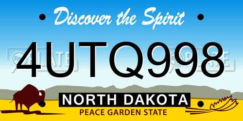 4UTQ998 North Dakota License Plate