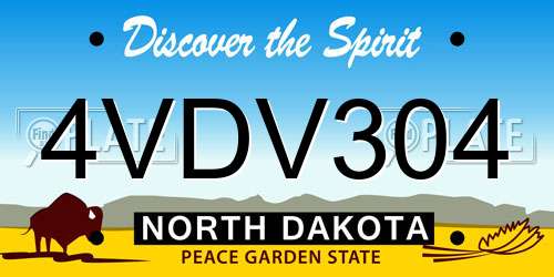 4VDV304 North Dakota License Plate