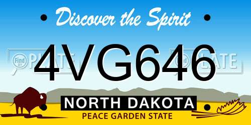 4VG646 North Dakota License Plate