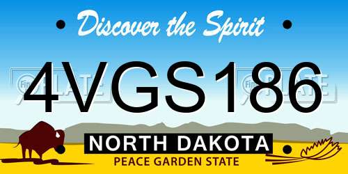 4VGS186 North Dakota License Plate