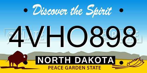 4VHO898 North Dakota License Plate