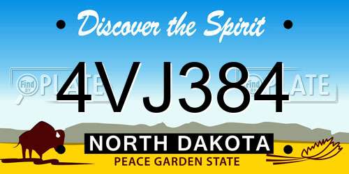 4VJ384 North Dakota License Plate