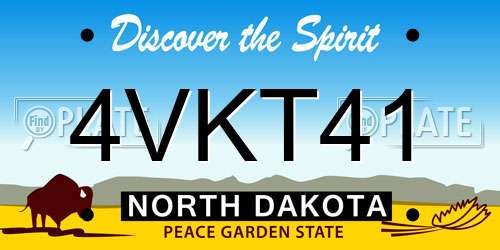4VKT41 North Dakota License Plate