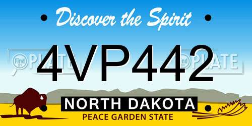 4VP442 North Dakota License Plate