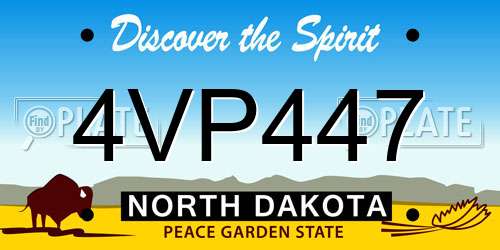 4VP447 North Dakota License Plate