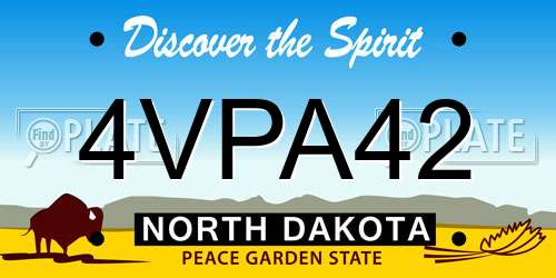 4VPA42 North Dakota License Plate