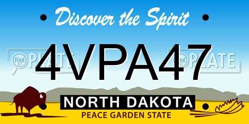 4VPA47 North Dakota License Plate