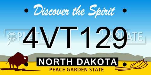 4VT129 North Dakota License Plate