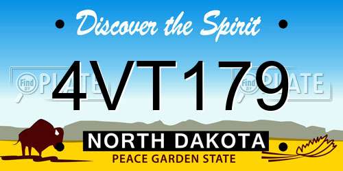 4VT179 North Dakota License Plate