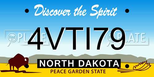 4VTI79 North Dakota License Plate