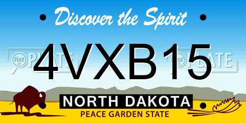 4VXB15 North Dakota License Plate