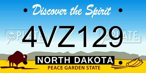 4VZ129 North Dakota License Plate