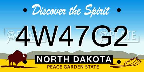 4W47G2 North Dakota License Plate