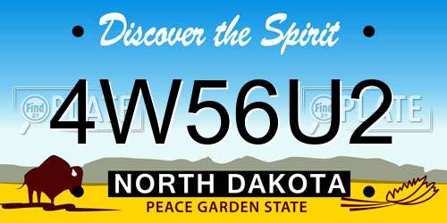 4W56U2 North Dakota License Plate