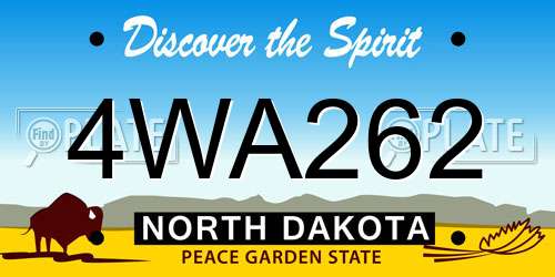 4WA262 North Dakota License Plate