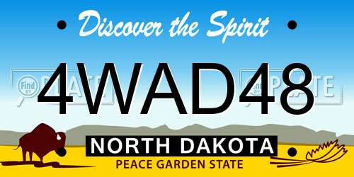 4WAD48 North Dakota License Plate