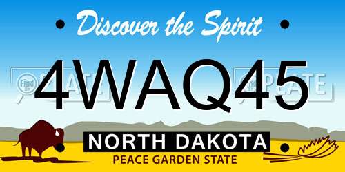 4WAQ45 North Dakota License Plate