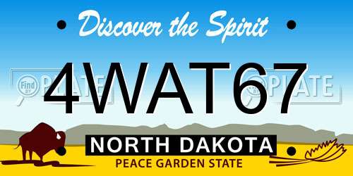 4WAT67 North Dakota License Plate