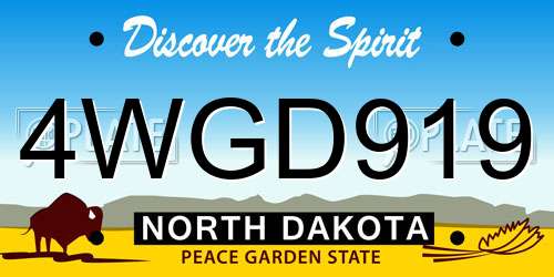 4WGD919 North Dakota License Plate