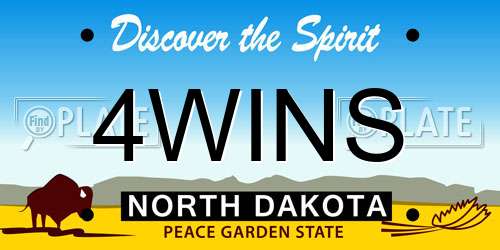 4WINS North Dakota License Plate