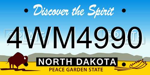 4WM4990 North Dakota License Plate