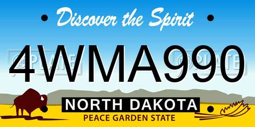 4WMA990 North Dakota License Plate
