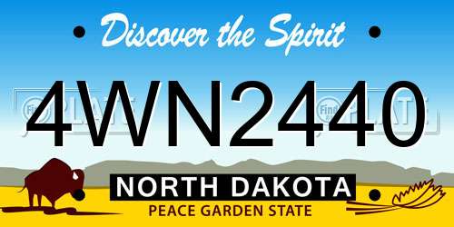 4WN2440 North Dakota License Plate