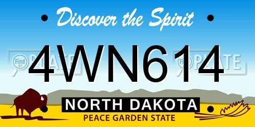 4WN614 North Dakota License Plate