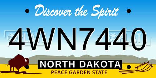 4WN7440 North Dakota License Plate