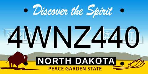 4WNZ440 North Dakota License Plate