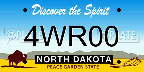 4WR00 North Dakota License Plate