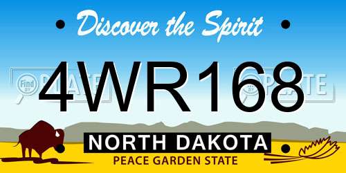 4WR168 North Dakota License Plate