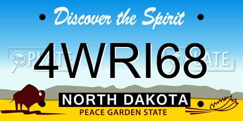 4WRI68 North Dakota License Plate