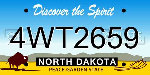 4WT2659 North Dakota License Plate