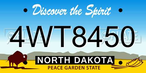 4WT8450 North Dakota License Plate