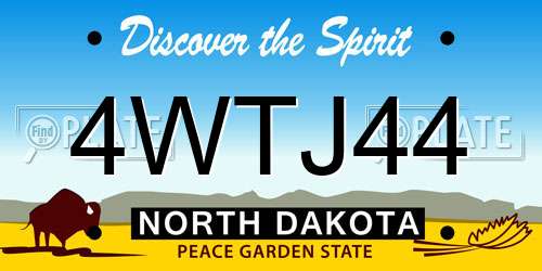 4WTJ44 North Dakota License Plate