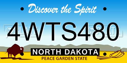 4WTS480 North Dakota License Plate