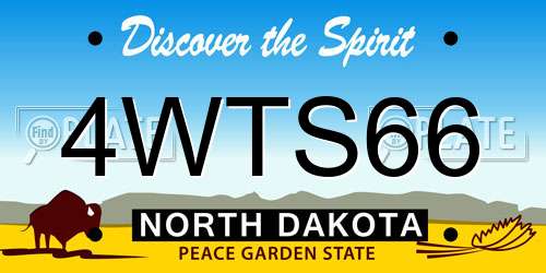 4WTS66 North Dakota License Plate