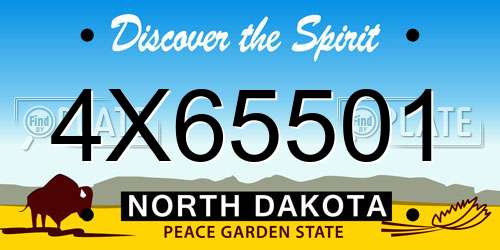 4X65501 North Dakota License Plate